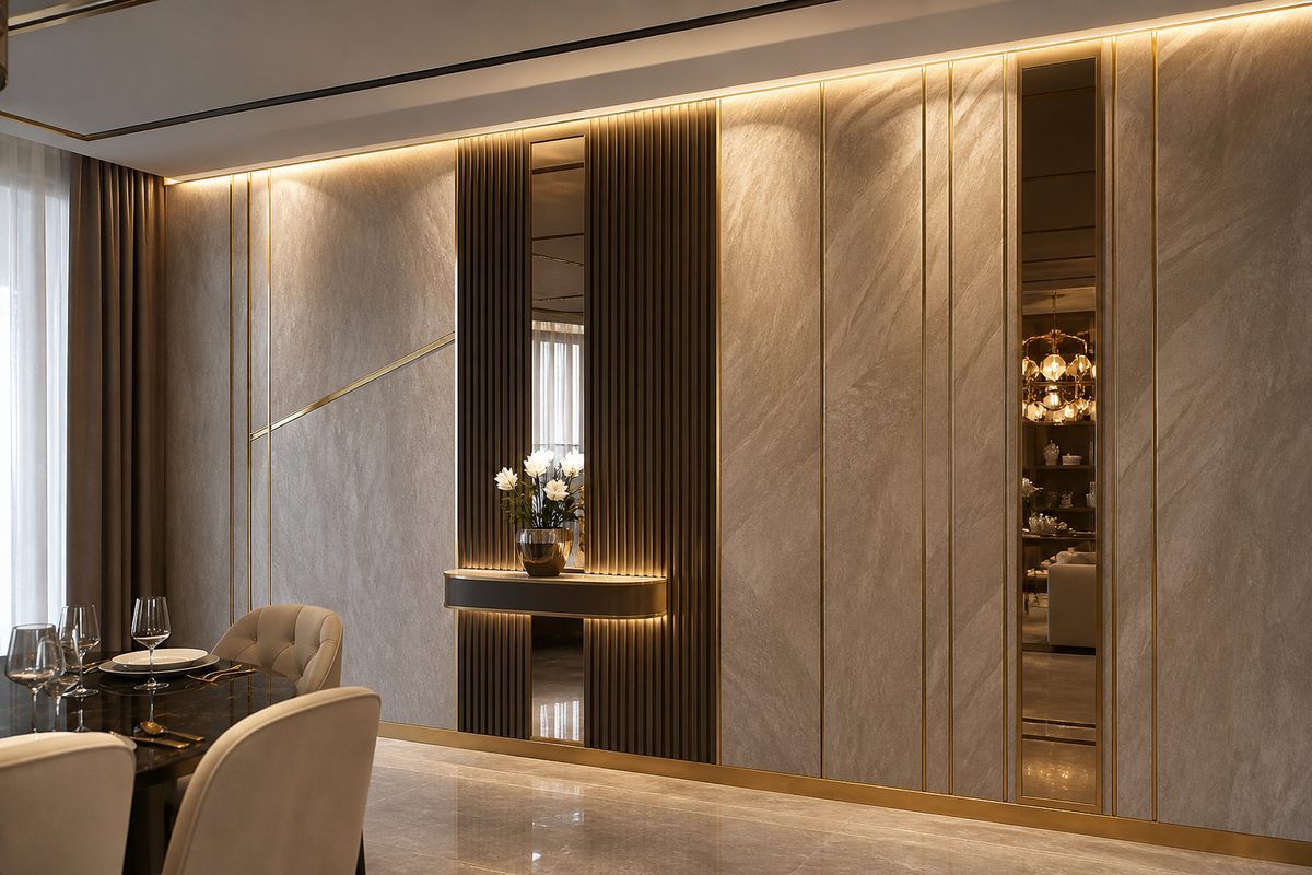 Designer feature backwall 3D render